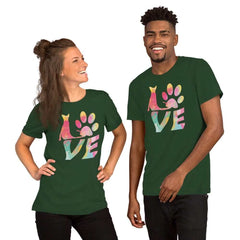 Cat 。Paw 。 Love 。 Pastel Color Graphic Short-Sleeve Unisex Tee T-Shirt, Tees, $ 30.44, A Moment Of Now™