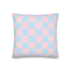 Check Pattern Pastel Pink & Blue Geometric Decorative Throw Pillow Cushion, Pillow, $ 64.50, A Moment Of Now™
