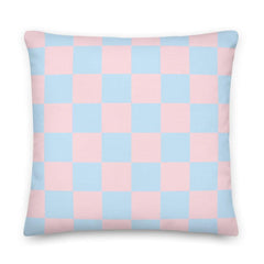 Check Pattern Pastel Pink & Blue Geometric Decorative Throw Pillow Cushion, Pillow, $ 71.50, A Moment Of Now™