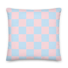 Check Pattern Pastel Pink & Blue Geometric Decorative Throw Pillow Cushion, Pillow, $ 64.50, A Moment Of Now™