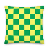 Checker Pattern Yellow & Green Geometric Decorative Throw Pillow Cushion, Pillow, $ 71.50, A Moment Of Now™