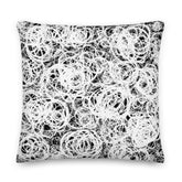 Cherise Abstract Scribble Art Decorative Throw Pillow Accent Cushion - White, Pillow, $ 71.50, A Moment Of Now™