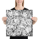 Cherise Abstract Scribble Art Minimal Style Wall Art Matte Poster - White on Black, Poster, $ 35.00, A Moment Of Now™