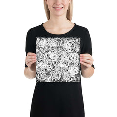 Cherise Abstract Scribble Art Minimal Style Wall Art Matte Poster - White on Black, Poster, $ 22.50, A Moment Of Now™