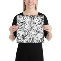 Cherise Abstract Scribble Art Minimal Style Wall Art Matte Poster - White on Black, Poster, $ 25.50, A Moment Of Now™