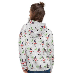 Christmas Holiday Gnome Pattern Ugly Sweatshirt Light Grey Unisex Hoodie, Hoodie, $ 80.00, A Moment Of Now™