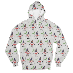 Christmas Holiday Gnome Pattern Ugly Sweatshirt Light Grey Unisex Hoodie, Hoodie, $ 80.00, A Moment Of Now™