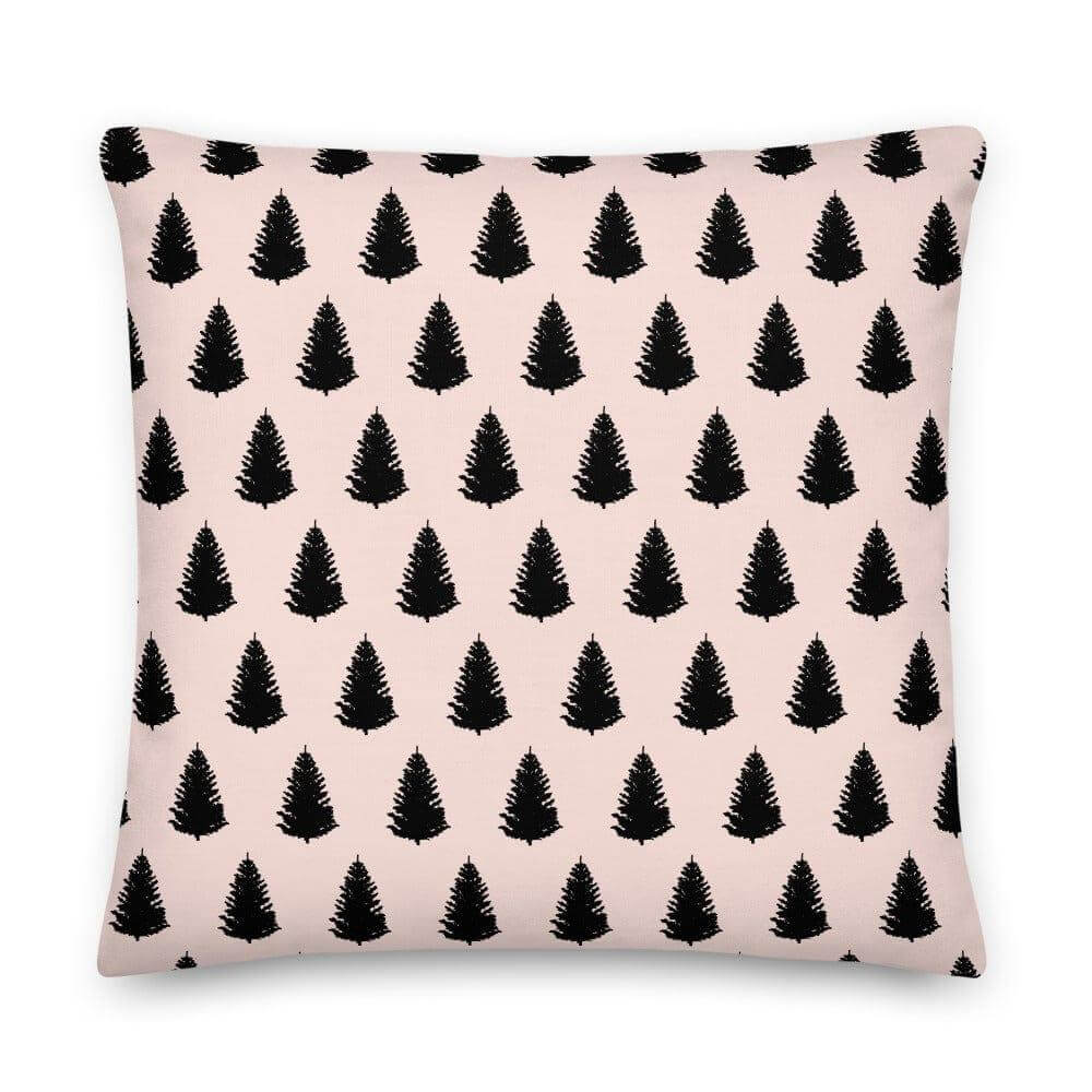Christmas Tree Holiday Black Light Pink Decorative Throw Pillow Cushion, Pillow, $ 71.50, A Moment Of Now™