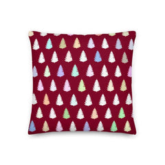Christmas Tree Holiday Burgundy Decorative Throw Pillow Cushion, Pillow, $ 64.50, A Moment Of Now™