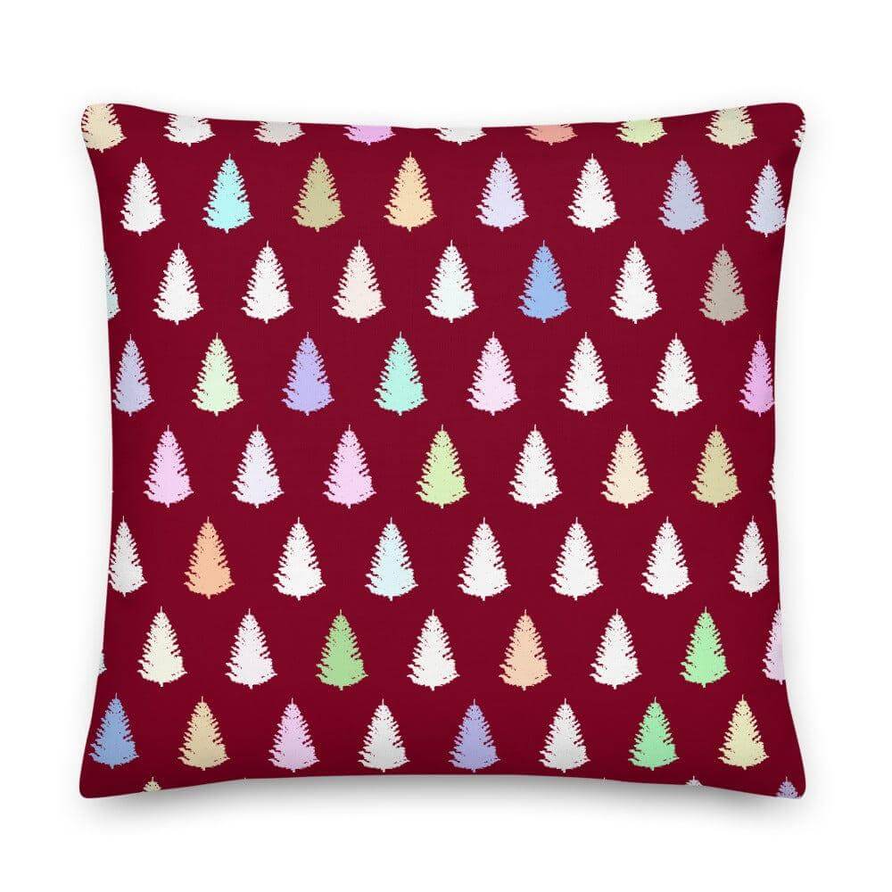 Christmas Tree Holiday Burgundy Decorative Throw Pillow Cushion, Pillow, $ 71.50, A Moment Of Now™