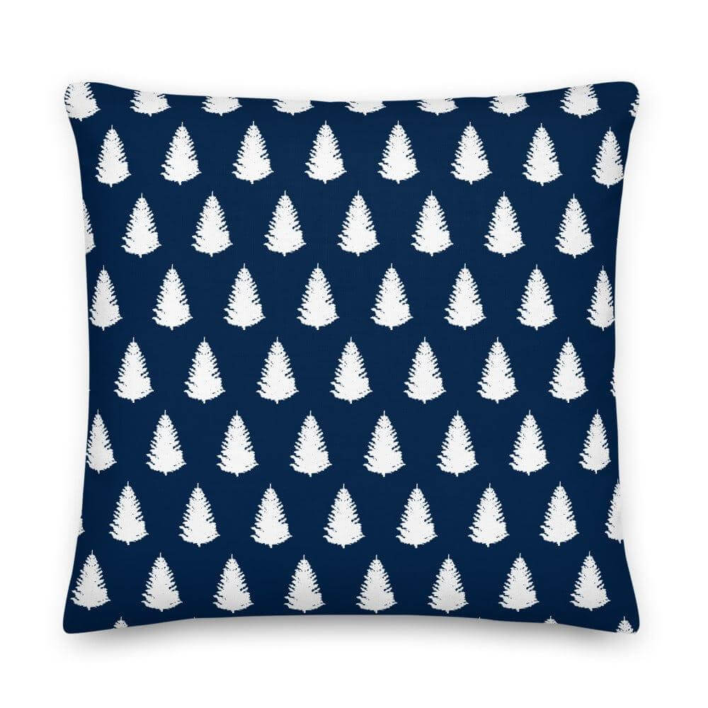 Christmas Tree Holiday White Oxford Blue Decorative Pillow Cushion, Pillow, $ 71.50, A Moment Of Now™