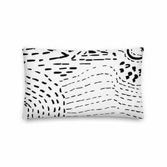 Claire Abstract Lines Art Decorative Throw Pillow Cushion - Black on White, Pillow, $ 61.50, A Moment Of Now™