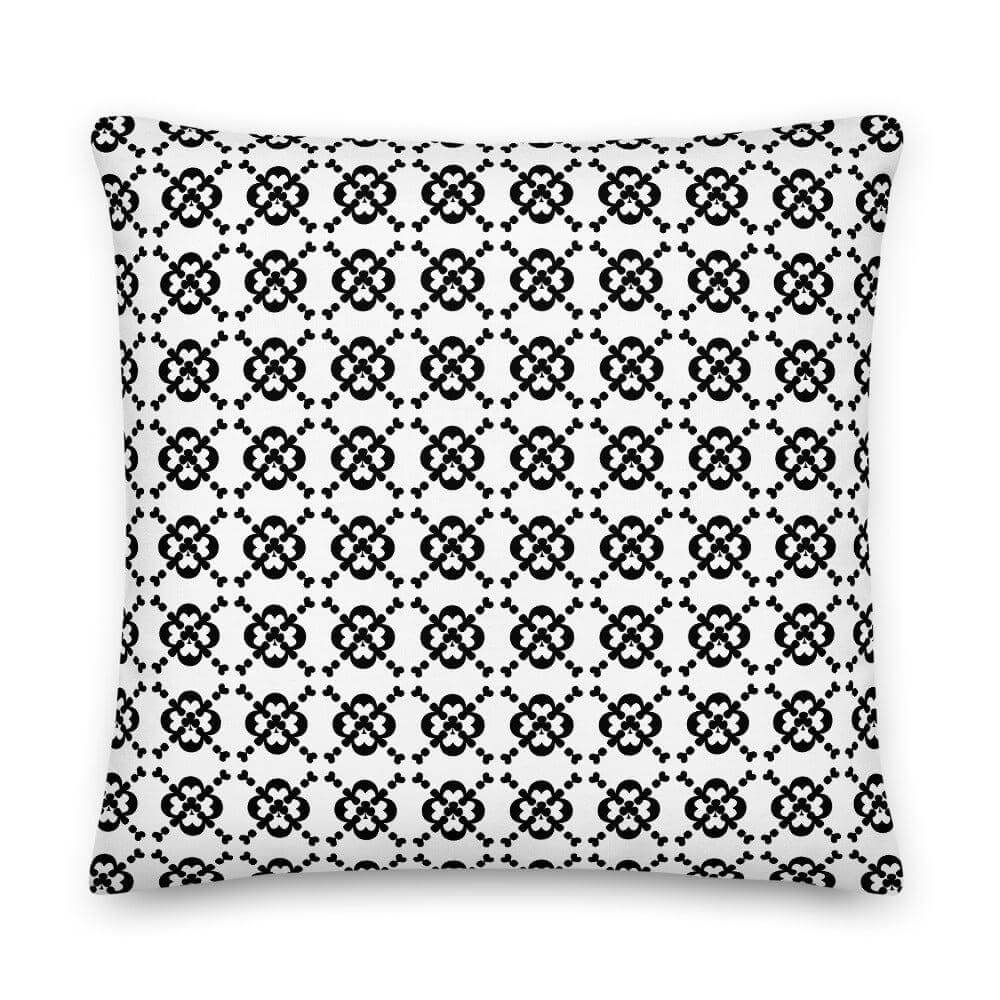 Club Pattern Black on Ivory Decorative Throw Pillow Cushion, Pillow, $ 71.50, A Moment Of Now™