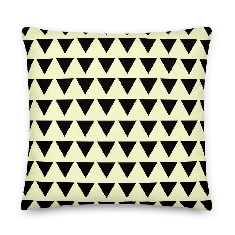 Cream and Black Triangle Pattern Decorative Throw Pillow Cushion, Pillow, $ 71.50, A Moment Of Now™