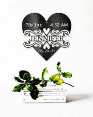 Custom Newborn Love Monogram Steel Metal Wall Decal, Metal Signs, $ 55.00, A Moment Of Now™
