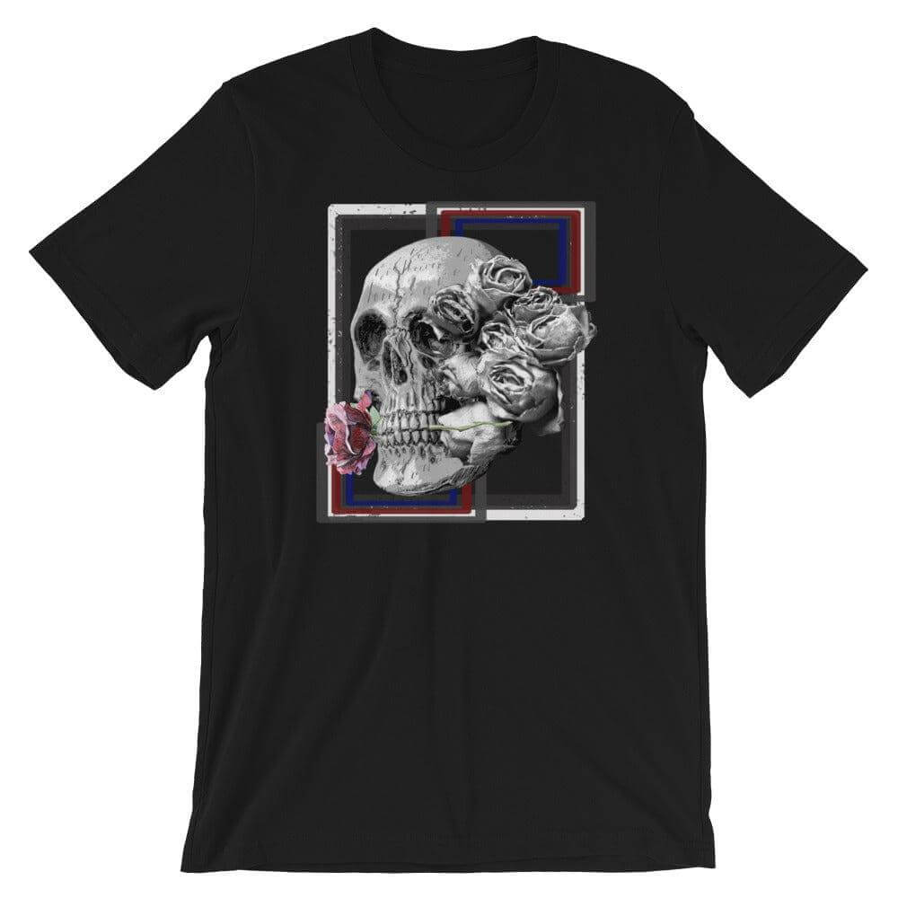 Deadly Love skeleton and Rose Short-Sleeve Unisex T-Shirt, sweatshirts, $ 33.44, A Moment Of Now™