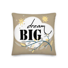 Dream Big Inspirational Quote Decorative Throw Pillow Cushion - Sage, Pillow, $ 64.50, A Moment Of Now™