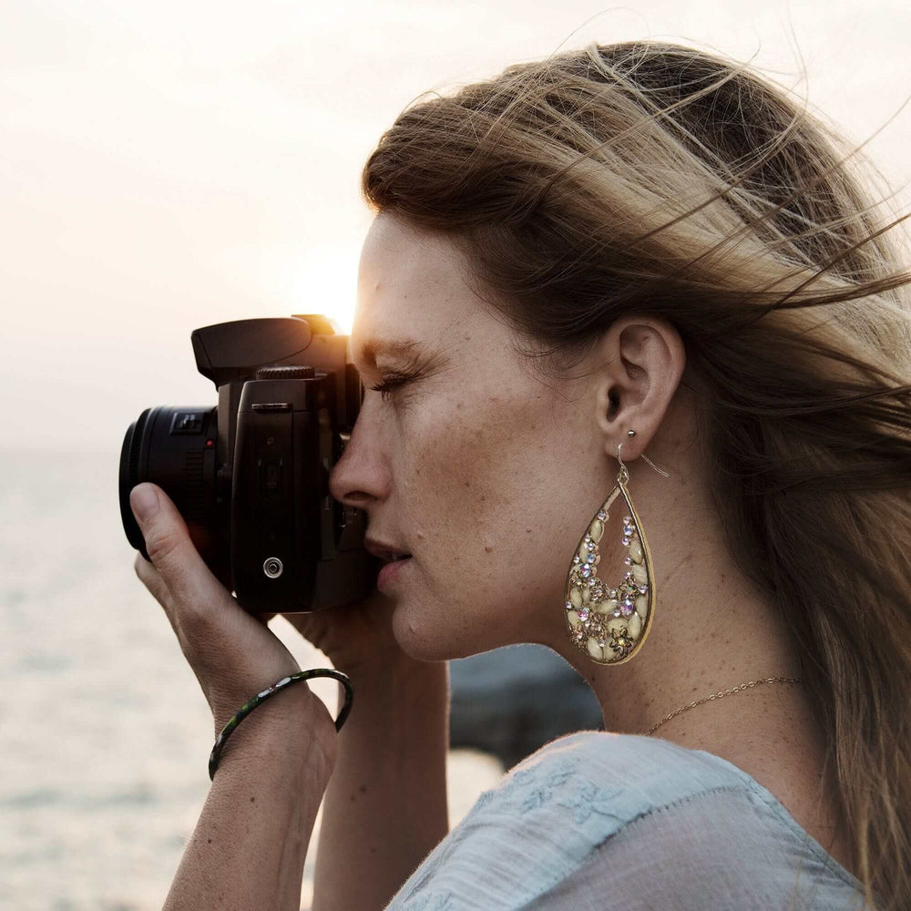 Floral Decor Details Teardrop Dangle Earrings | Boutique In USA, Earrings, $ 9.99, A Moment Of Now™