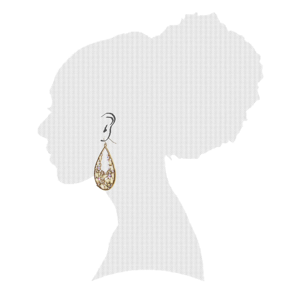 Floral Decor Details Teardrop Dangle Earrings | Boutique In USA, Earrings, $ 9.99, A Moment Of Now™