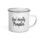 Good Morning. Pumpkin. Lifestyle Enamel Coffee Tea Cup Mug, Mug, $ 27.50, A Moment Of Now™