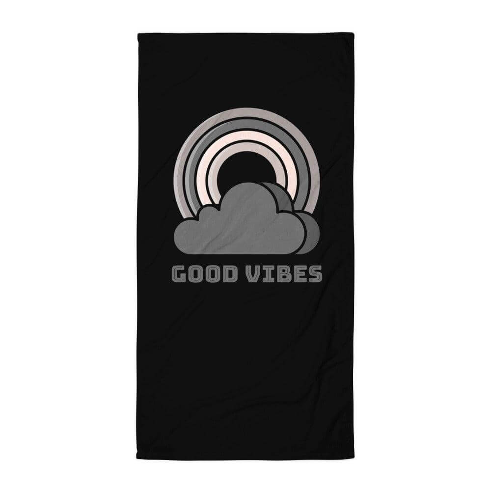 Good Vibes Beach Bath Large Towel (Black), towels, $ 39.95, A Moment Of Now™