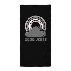Good Vibes Beach Bath Large Towel (Black), towels, $ 39.95, A Moment Of Now™