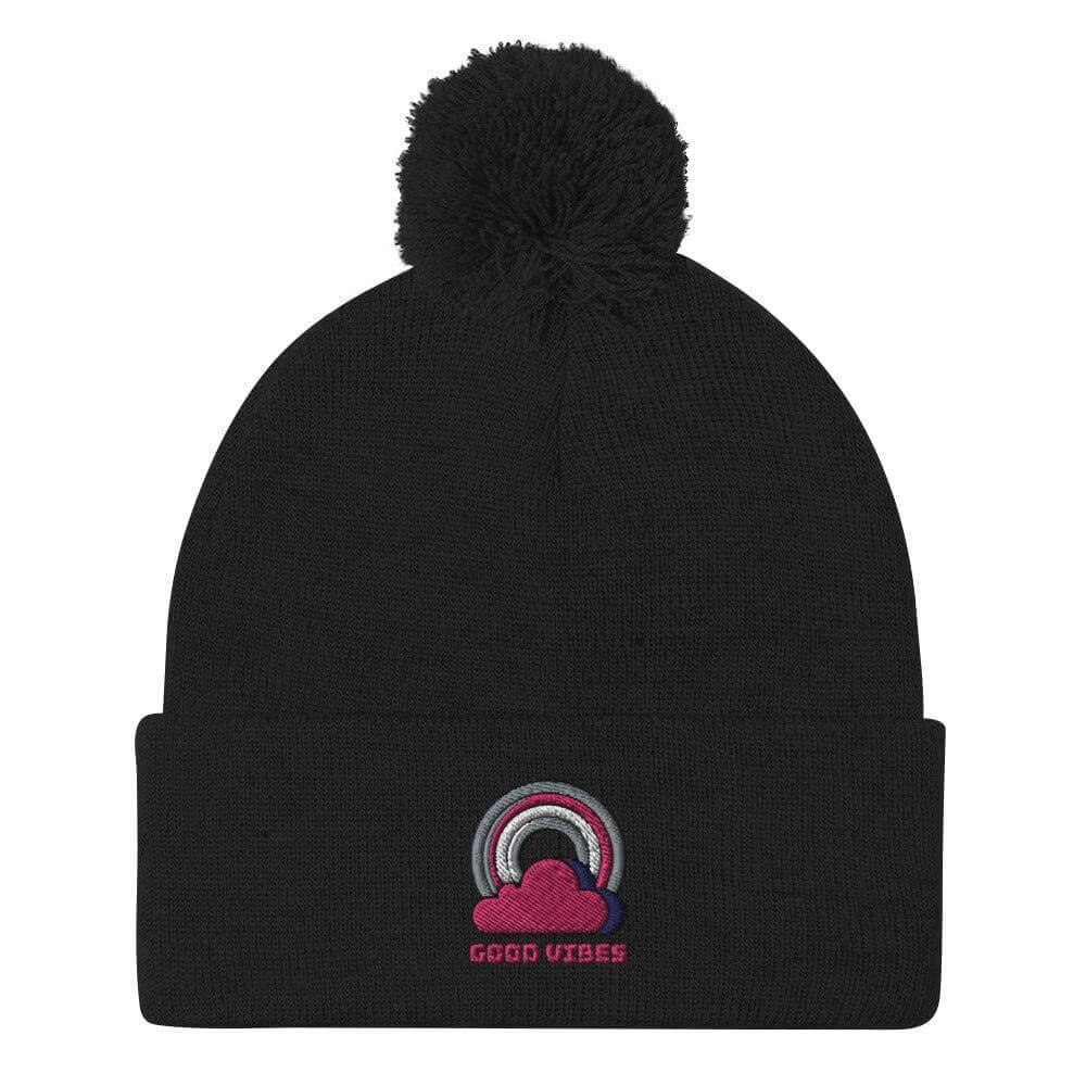 Good Vibes Pom-Pom Beanie Hat, Hats, $ 26.00, A Moment Of Now™