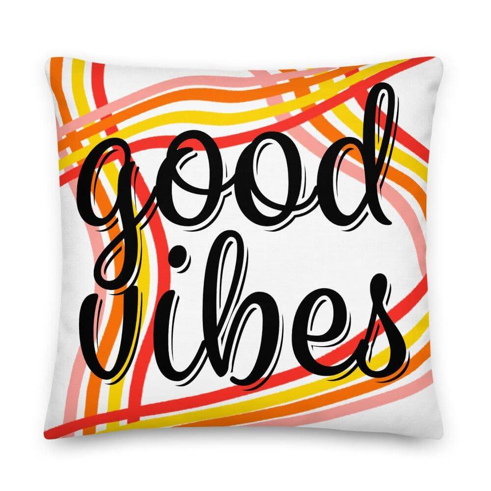 Good Vibes Waves Decorative Throw Pillow Accent Cushion, Pillow, $ 71.50, A Moment Of Now™