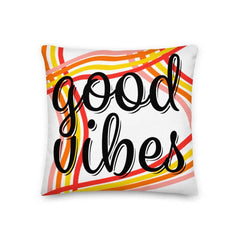 Good Vibes Waves Decorative Throw Pillow Accent Cushion, Pillow, $ 64.50, A Moment Of Now™