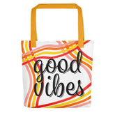 Good Vibes Waves Tote Shopping Tote Shopper Bag - White, Bags - Shopping bags, $ 31.95, A Moment Of Now™