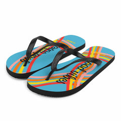 Good Vibes Waves Unisex Flip-Flops Sandals - Blue, Flip Flops, $ 30.95, A Moment Of Now™