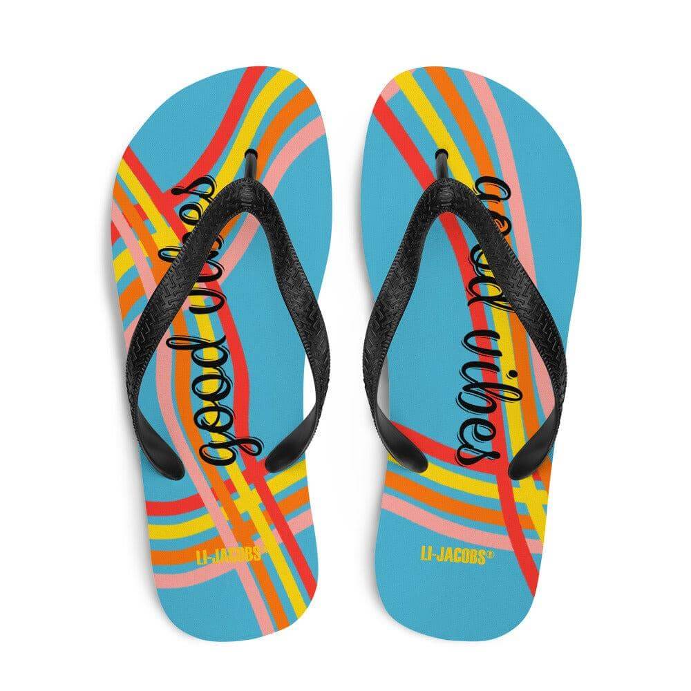 Good Vibes Waves Unisex Flip-Flops Sandals - Blue, Flip Flops, $ 30.95, A Moment Of Now™