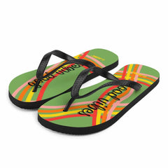 Good Vibes Waves Unisex Flip-Flops Sandals -Green, Flip Flops, $ 30.95, A Moment Of Now™