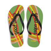 Good Vibes Waves Unisex Flip-Flops Sandals -Green, Flip Flops, $ 30.95, A Moment Of Now™