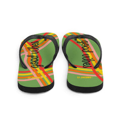 Good Vibes Waves Unisex Flip-Flops Sandals -Green, Flip Flops, $ 30.95, A Moment Of Now™