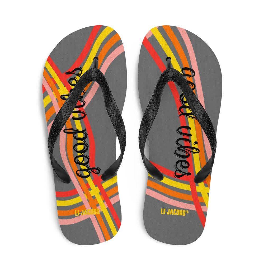 Good Vibes Waves Unisex Flip-Flops Sandals - Grey, Flip Flops, $ 30.95, A Moment Of Now™