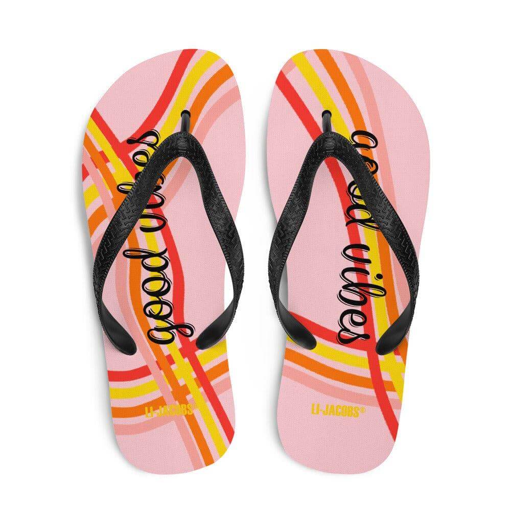 Good Vibes Waves Flip-Flops - Pink | Positive Summer Sandals, Flip Flops, $ 30.95, A Moment Of Now™