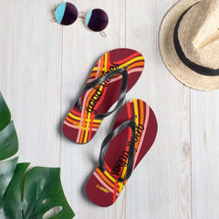 Good Vibes Waves Unisex Flip-Flops Sandals - Red, Flip Flops, $ 30.95, A Moment Of Now™