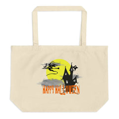 Halloween Haunted Witch House Graphic Large Organic Tote Bag, Bags - Shopping bags, $ 33.90, A Moment Of Now™