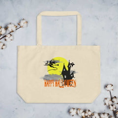 Halloween Haunted Witch House Graphic Large Organic Tote Bag, Bags - Shopping bags, $ 33.90, A Moment Of Now™