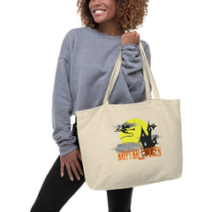 Halloween Haunted Witch House Graphic Large Organic Tote Bag, Bags - Shopping bags, $ 33.90, A Moment Of Now™