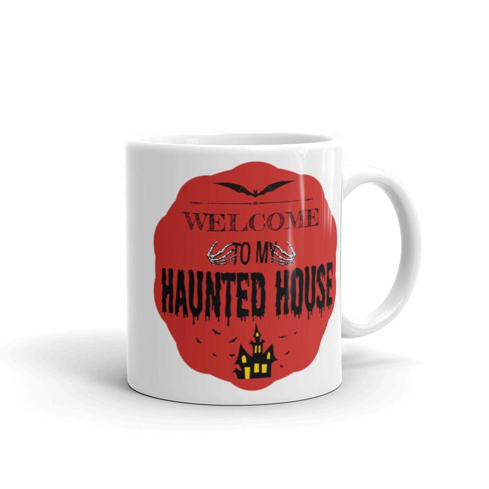 Halloween Spooky Haunted House White Glossy Coffee Tea Cup Mug - Red, Mug, $ 17.50, A Moment Of Now™