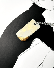 Handmade Minimalist Style Concrete Gold Smudged Pendant Necklace, Necklaces, $ 35.00, A Moment Of Now™