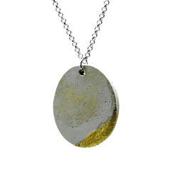 Handmade Minimalist Style Concrete Gold Smudged Pendant Necklace, Necklaces, $ 35.00, A Moment Of Now™