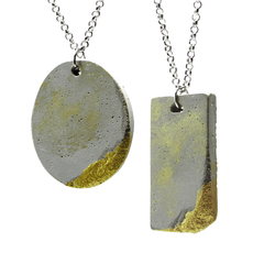 Handmade Minimalist Style Concrete Gold Smudged Pendant Necklace, Necklaces, $ 35.00, A Moment Of Now™