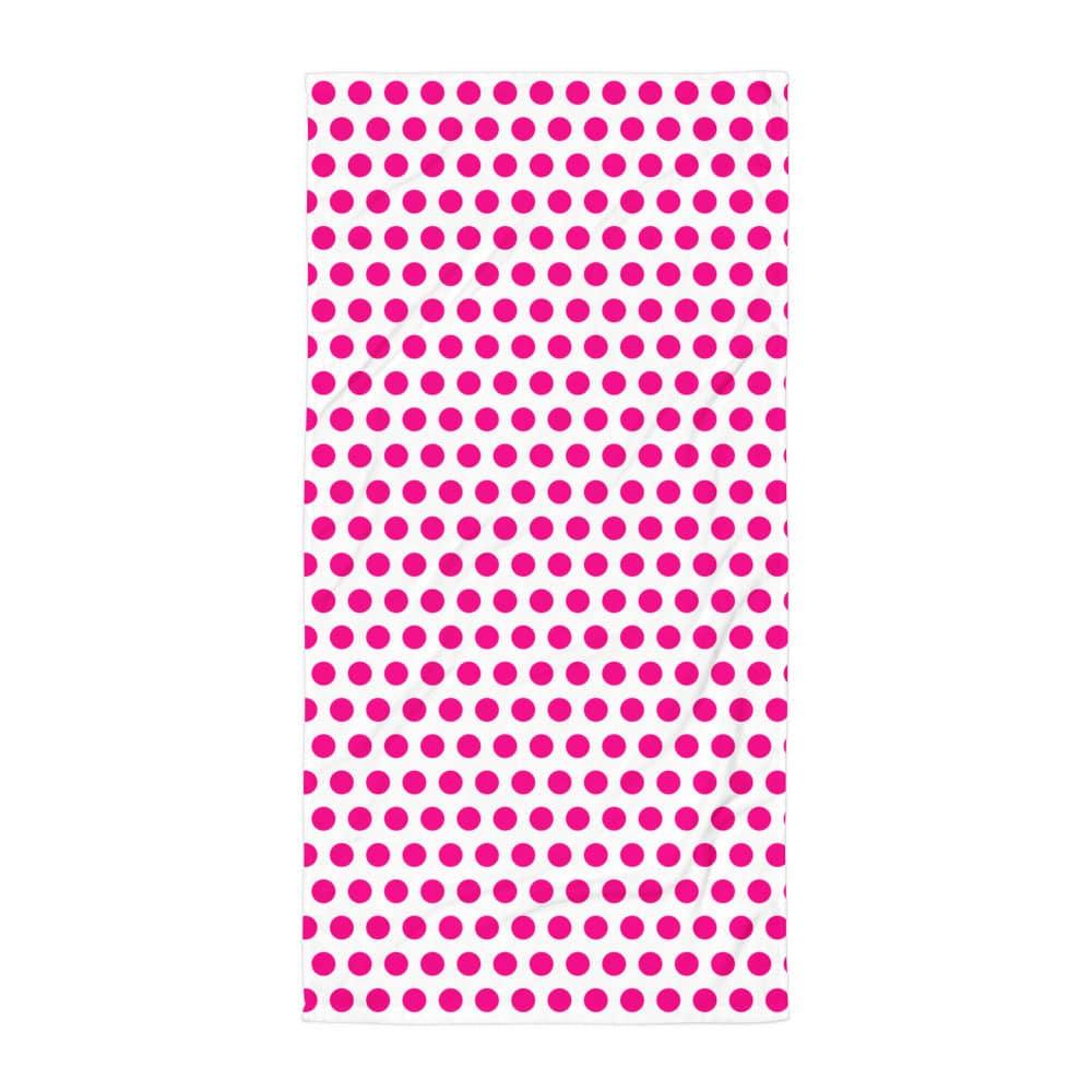Hot Pink on White Polka Dots Beach Bath Towel, Towel, $ 42.95, A Moment Of Now™