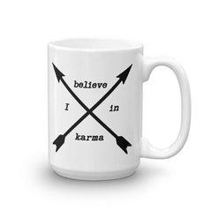 I Believe In Karma Statement Coffee Tea Cup Mug, Mugs, $ 24.50, A Moment Of Now™
