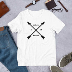 I Believe In Karma Statement Short-Sleeve Unisex T-Shirt, Clothing T-shirts, $ 29.44, A Moment Of Now™