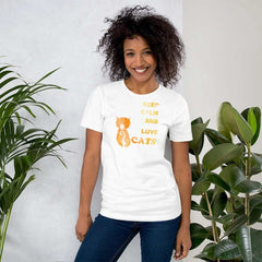 Keep Calm and Love Cats Quote Unisex T-Shirt Tee, Tees, $ 30.44, A Moment Of Now™
