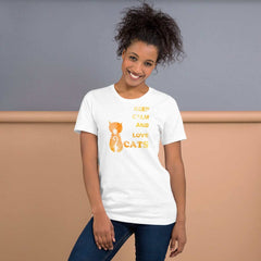 Keep Calm and Love Cats Quote Unisex T-Shirt Tee, Tees, $ 30.44, A Moment Of Now™